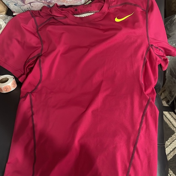Nike Pro Combat Red  and yellow Athletic Shirt - Picture 6 of 6